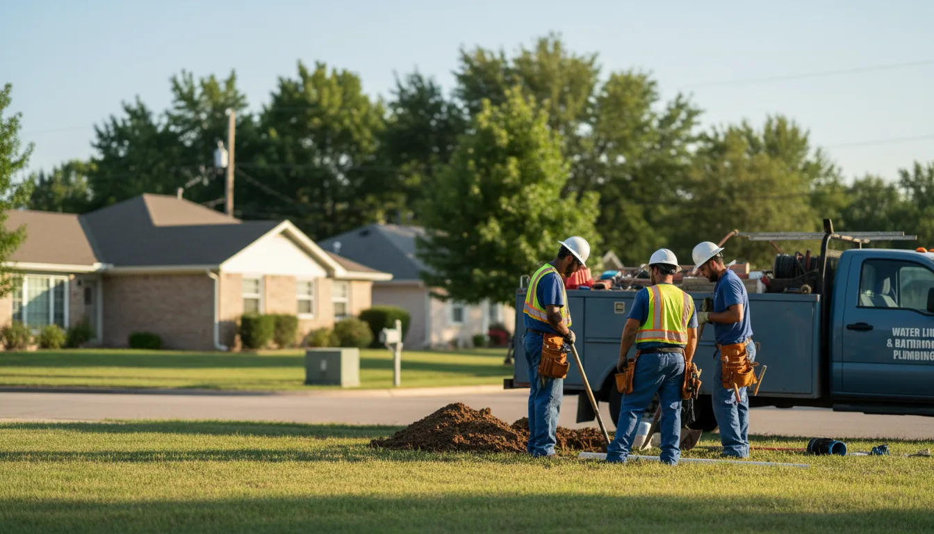 Residential water line and bathroom plumbing service in Yarmouth, IA